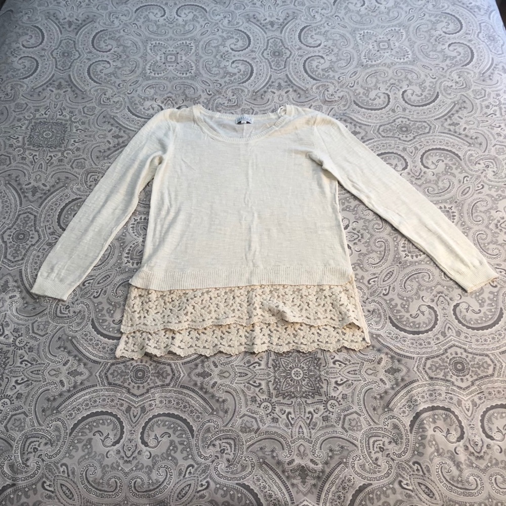 sweater with lace detail